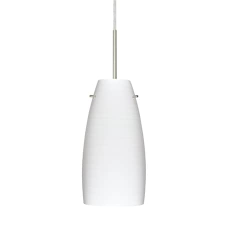 Besa Lighting Tao 10 Cord Pendant, Chalk, Satin Nickel Finish, 1x100W Incandescent 1JT-1512KR-SN